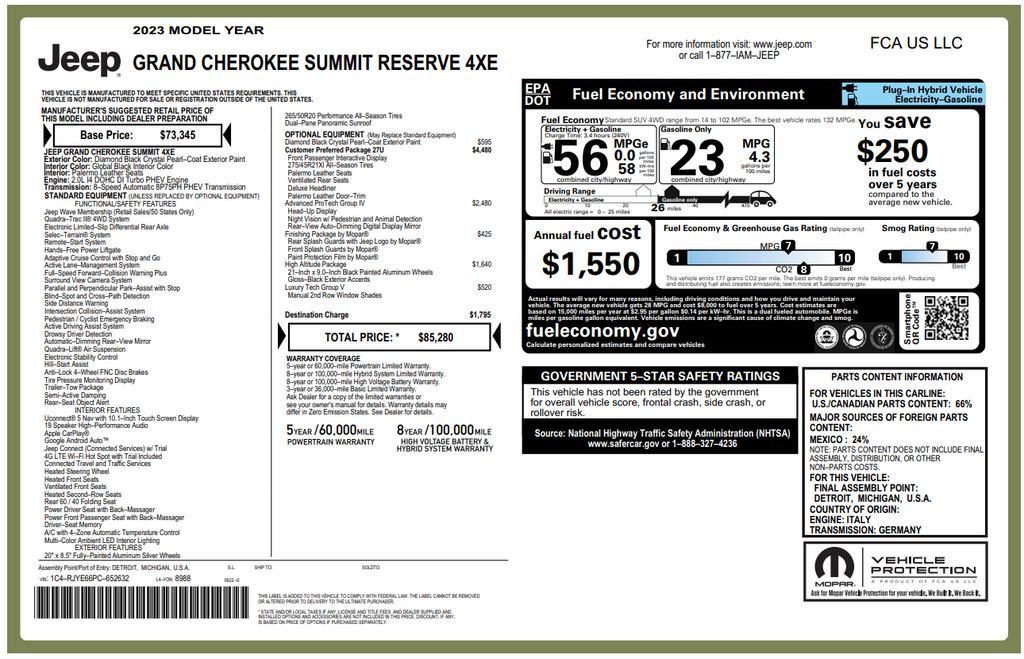 used 2023 Jeep Grand Cherokee 4xe car, priced at $36,673