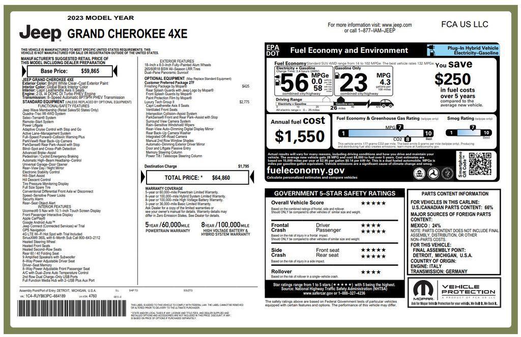 used 2023 Jeep Grand Cherokee 4xe car, priced at $25,673