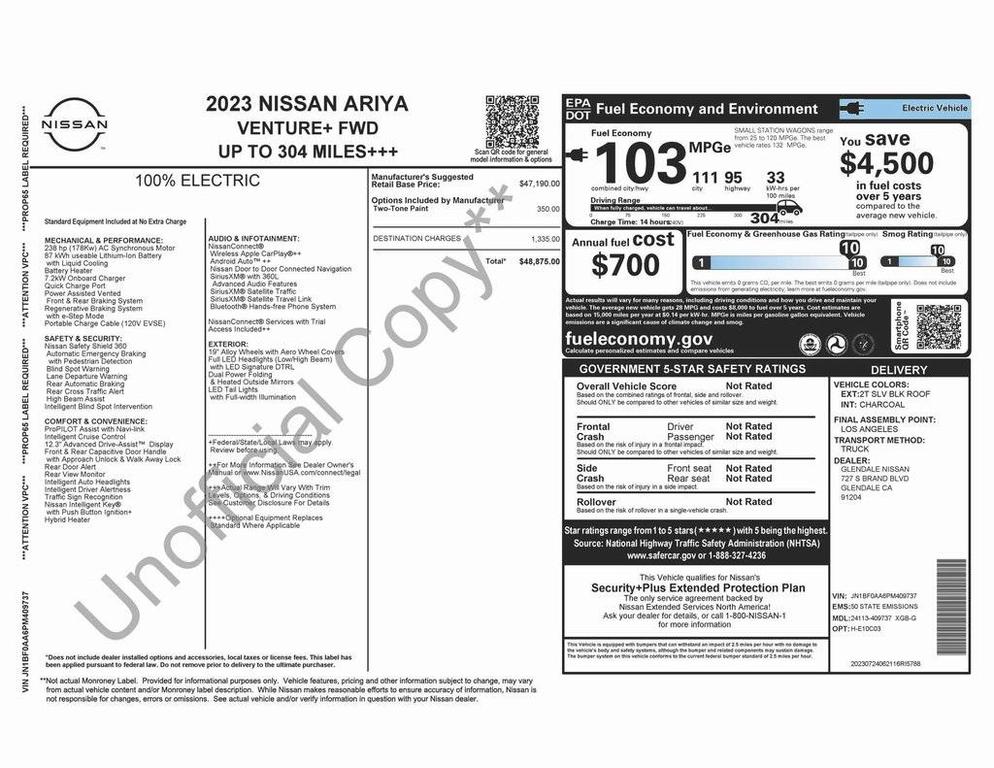 used 2023 Nissan ARIYA car, priced at $17,475