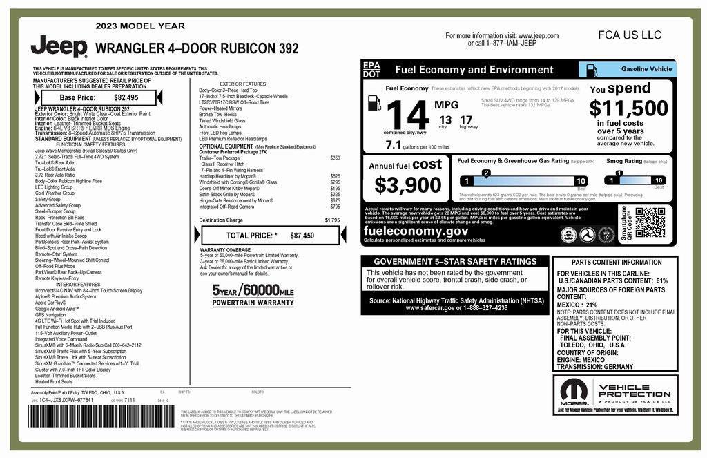 used 2023 Jeep Wrangler car, priced at $69,573