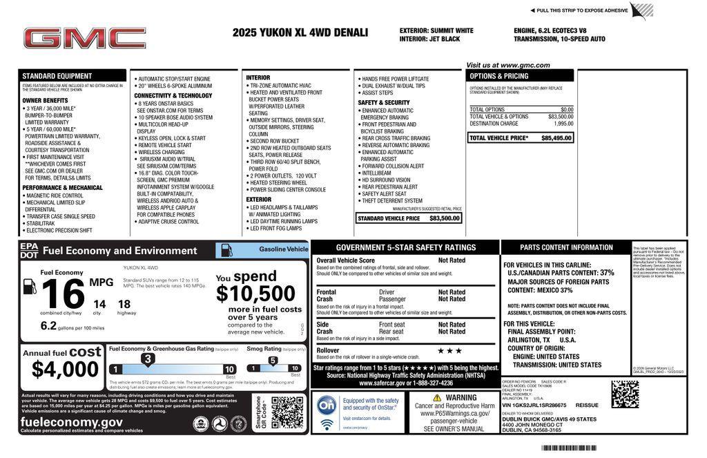 used 2025 GMC Yukon XL car, priced at $71,373