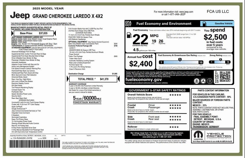 used 2025 Jeep Grand Cherokee car, priced at $28,973