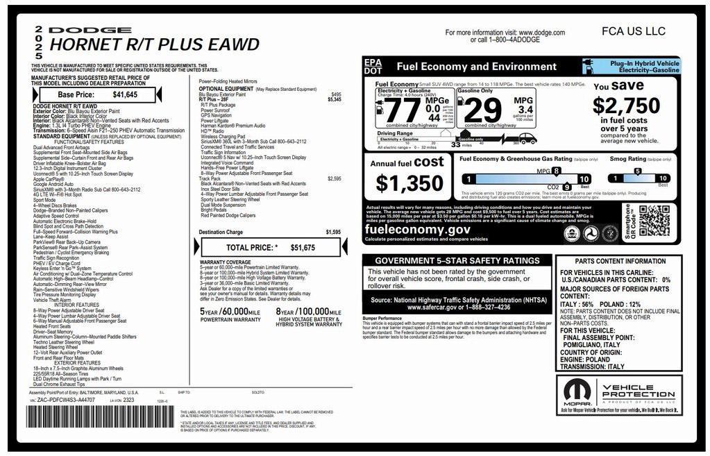 used 2025 Dodge Hornet car, priced at $29,973