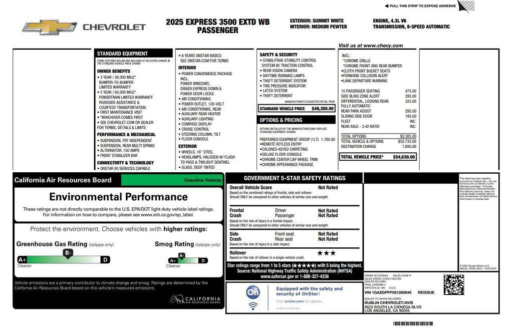 used 2025 Chevrolet Express 3500 car, priced at $44,373