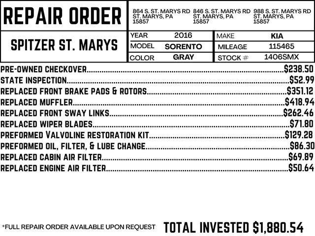 used 2016 Kia Sorento car, priced at $9,457