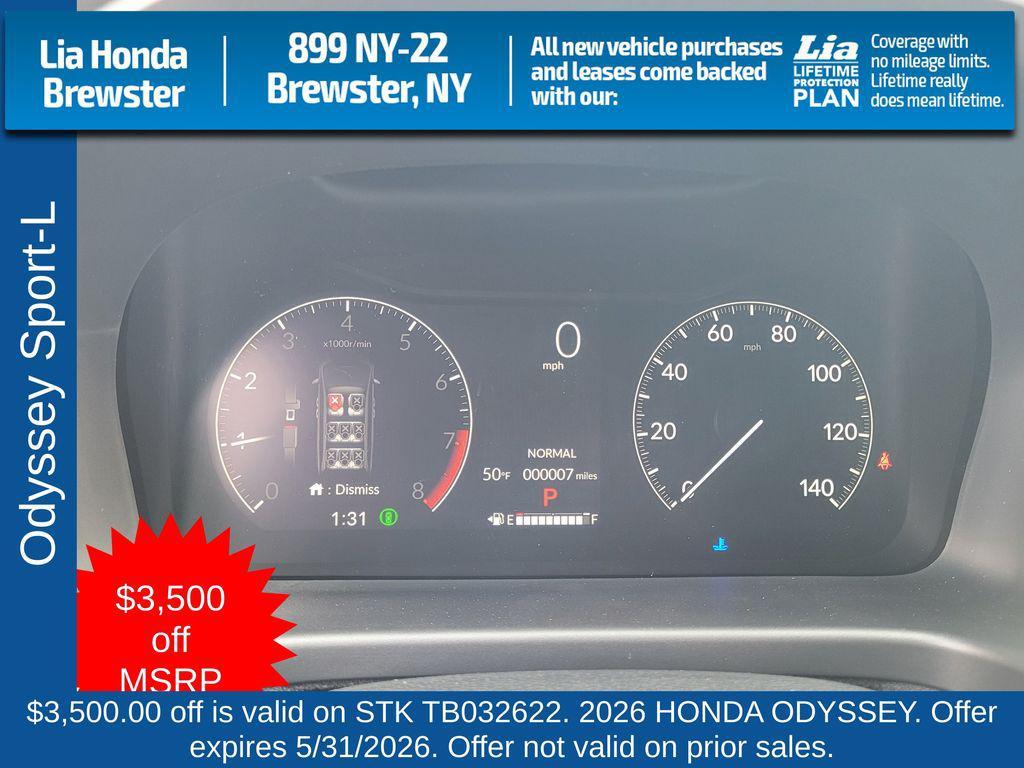 new 2026 Honda Odyssey car, priced at $46,875