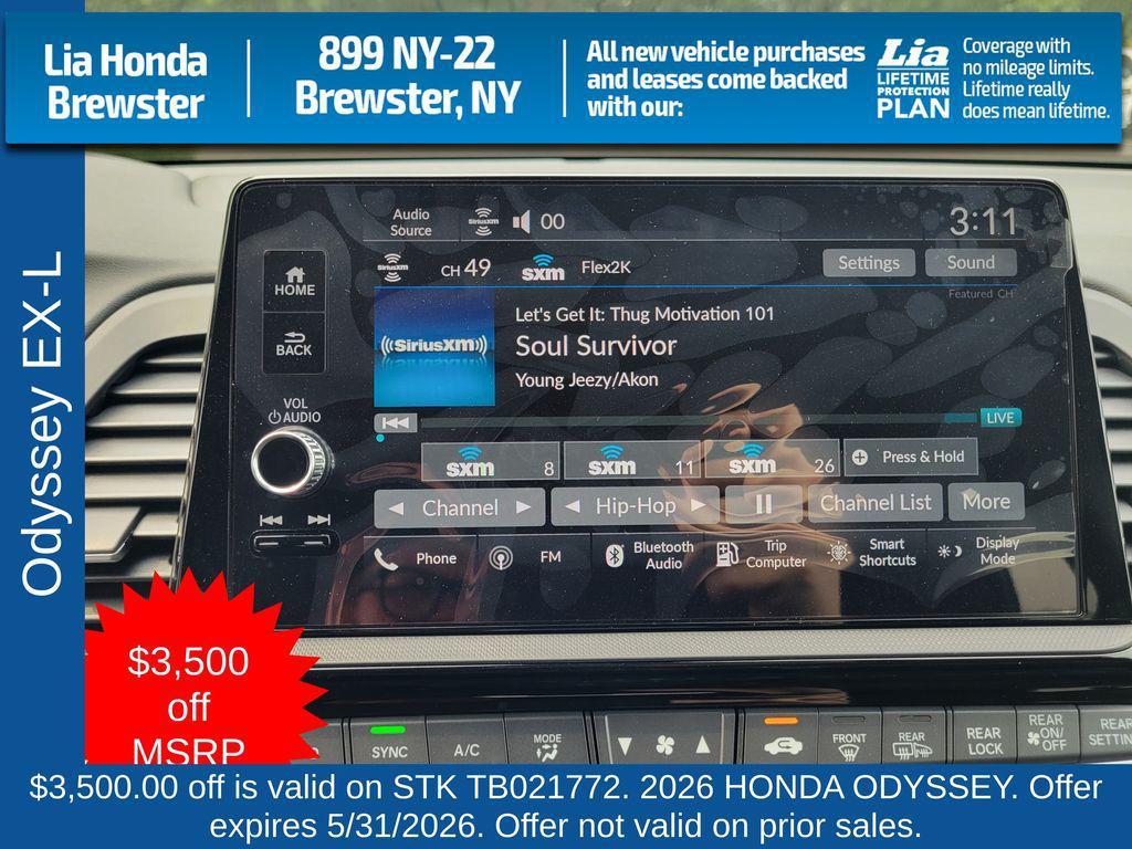 new 2026 Honda Odyssey car, priced at $44,745