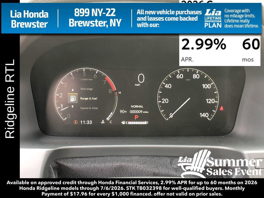 new 2026 Honda Ridgeline car, priced at $45,090