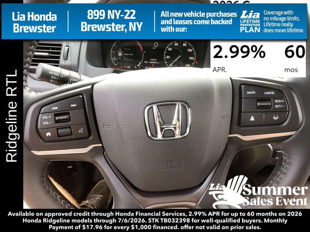 new 2026 Honda Ridgeline car, priced at $45,090