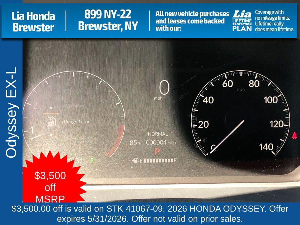 new 2026 Honda Odyssey car, priced at $44,290