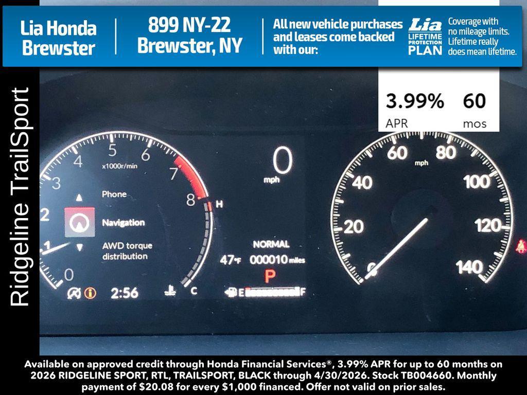 new 2026 Honda Ridgeline car, priced at $47,745