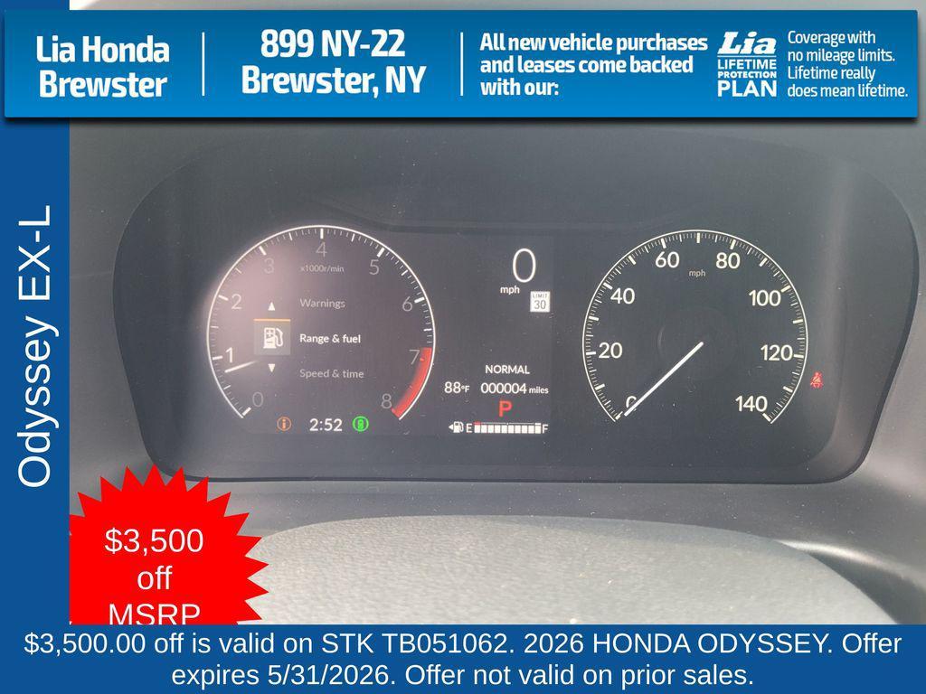 new 2026 Honda Odyssey car, priced at $45,775