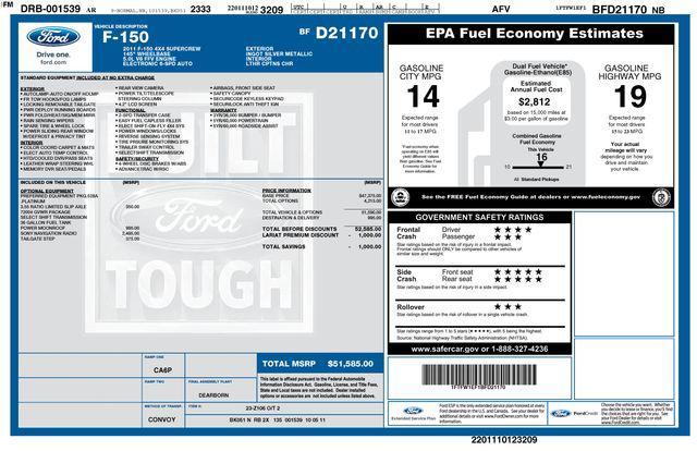 used 2011 Ford F-150 car, priced at $11,000