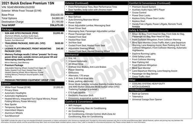 used 2021 Buick Enclave car, priced at $26,935