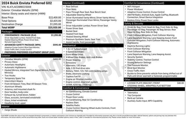 used 2024 Buick Envista car, priced at $21,776