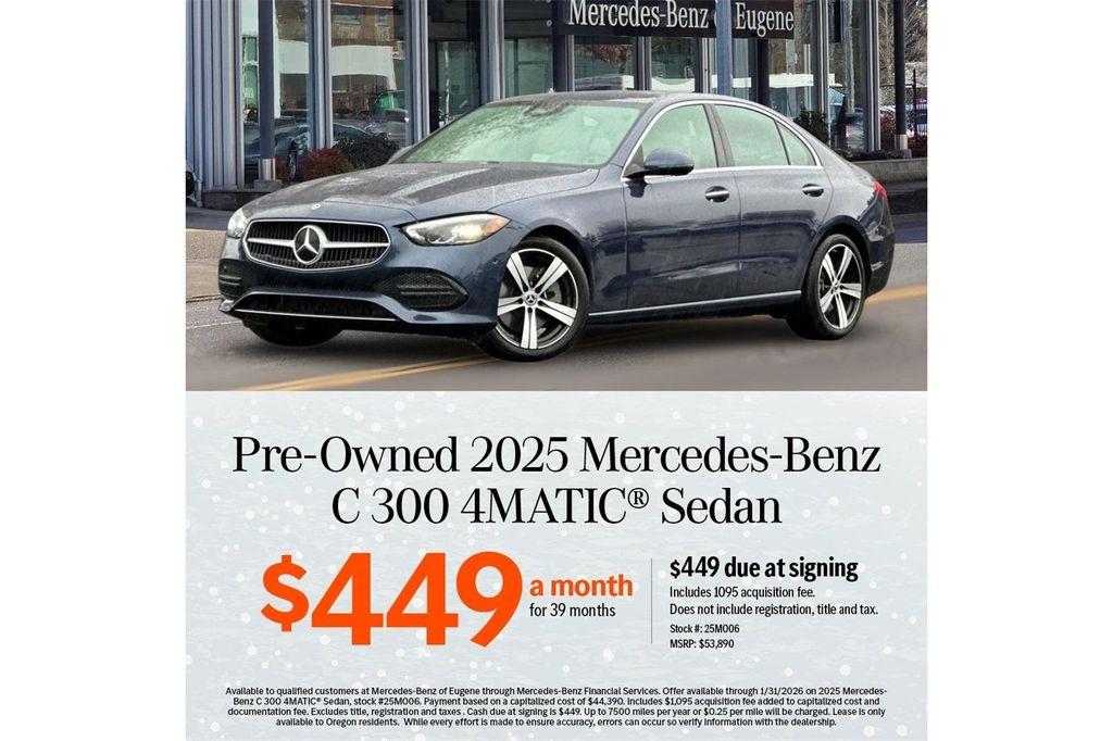 used 2025 Mercedes-Benz C-Class car, priced at $43,295