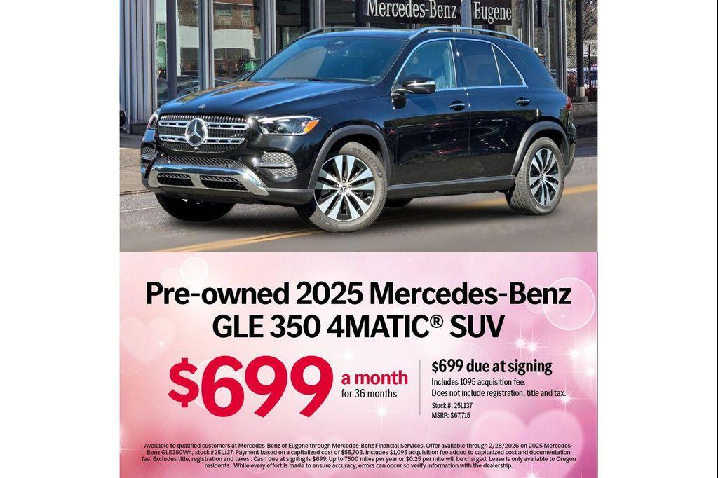 used 2025 Mercedes-Benz GLE 350 car, priced at $54,608