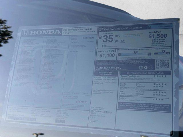 new 2026 Honda CR-V Hybrid car, priced at $41,750