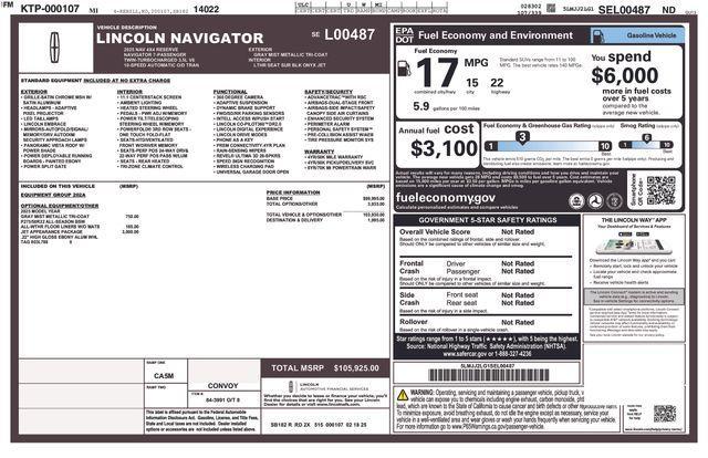 used 2025 Lincoln Navigator car, priced at $89,537