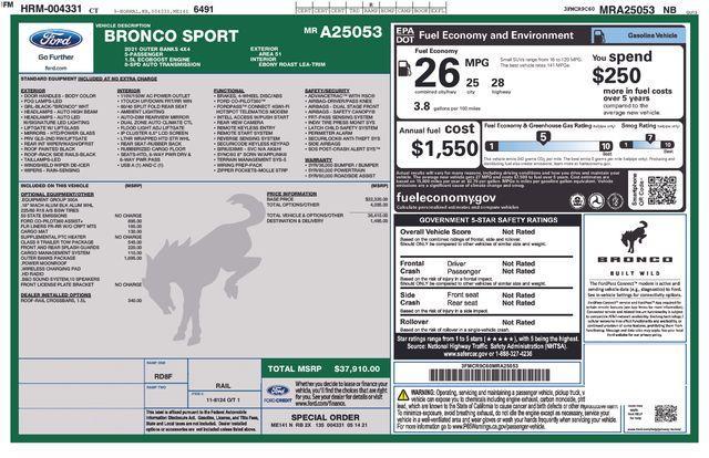 used 2021 Ford Bronco Sport car, priced at $21,899