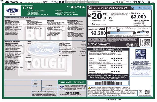 used 2023 Ford F-150 car, priced at $41,995