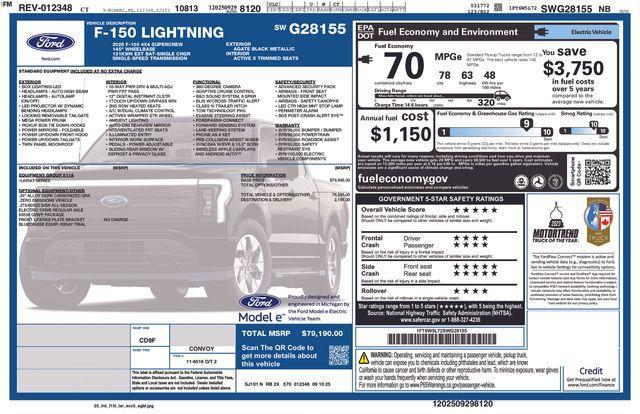 new 2025 Ford F-150 Lightning car, priced at $73,190