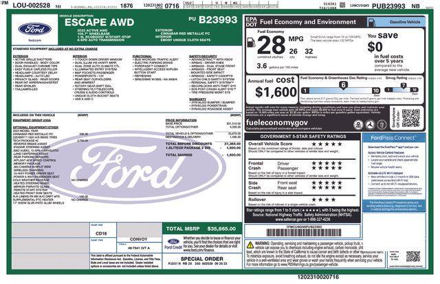 used 2023 Ford Escape car, priced at $23,995