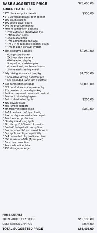 used 2022 BMW X4 M car, priced at $61,000