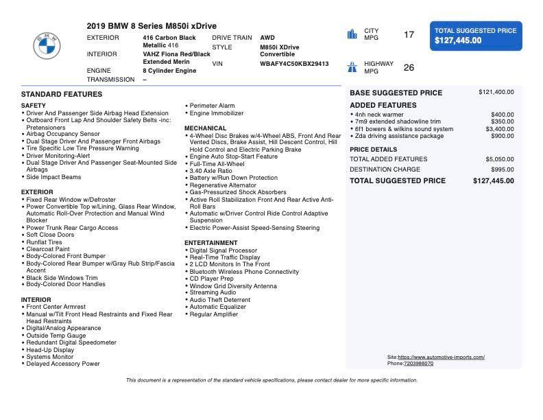 used 2019 BMW M850 car, priced at $49,300