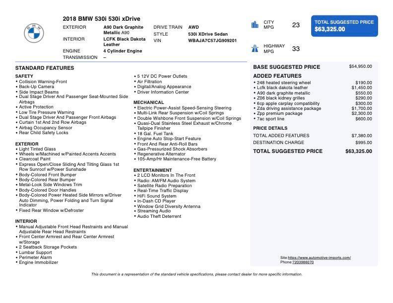 used 2018 BMW 530 car, priced at $24,000