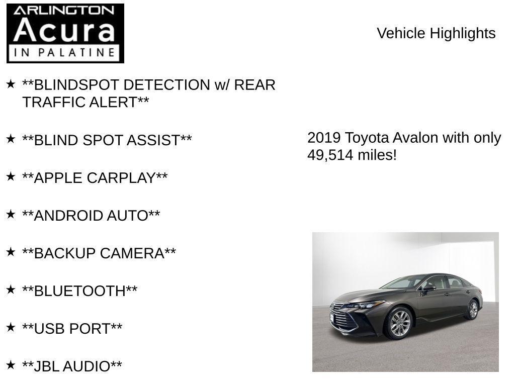 used 2019 Toyota Avalon car, priced at $23,996