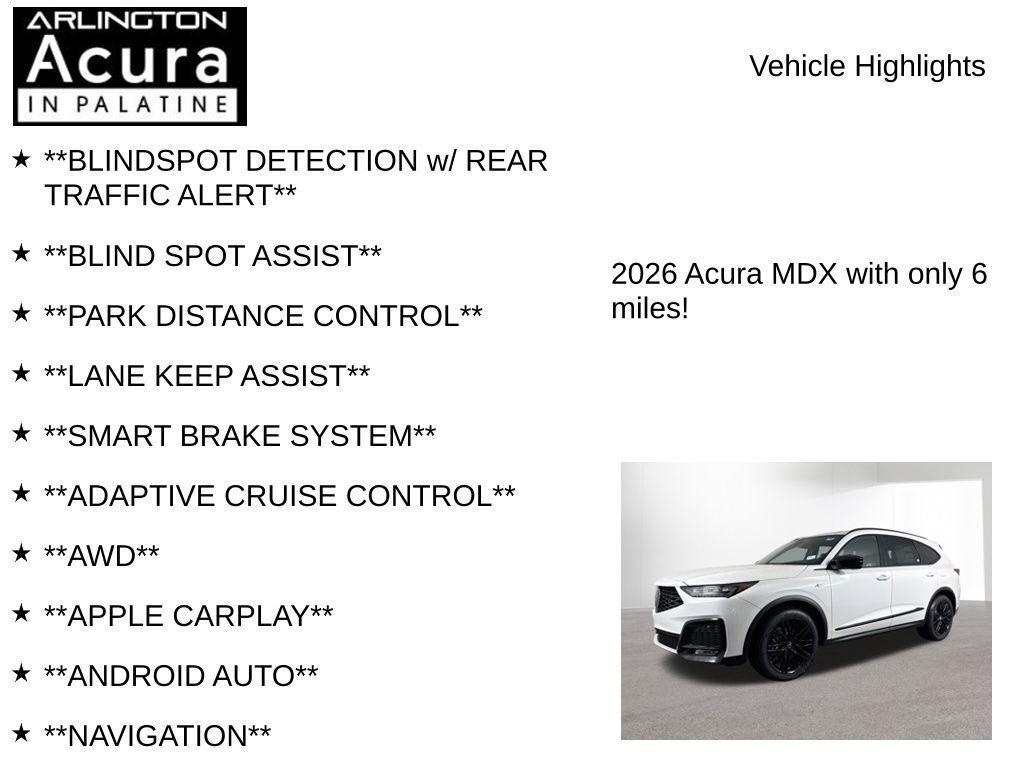 new 2026 Acura MDX car, priced at $70,950