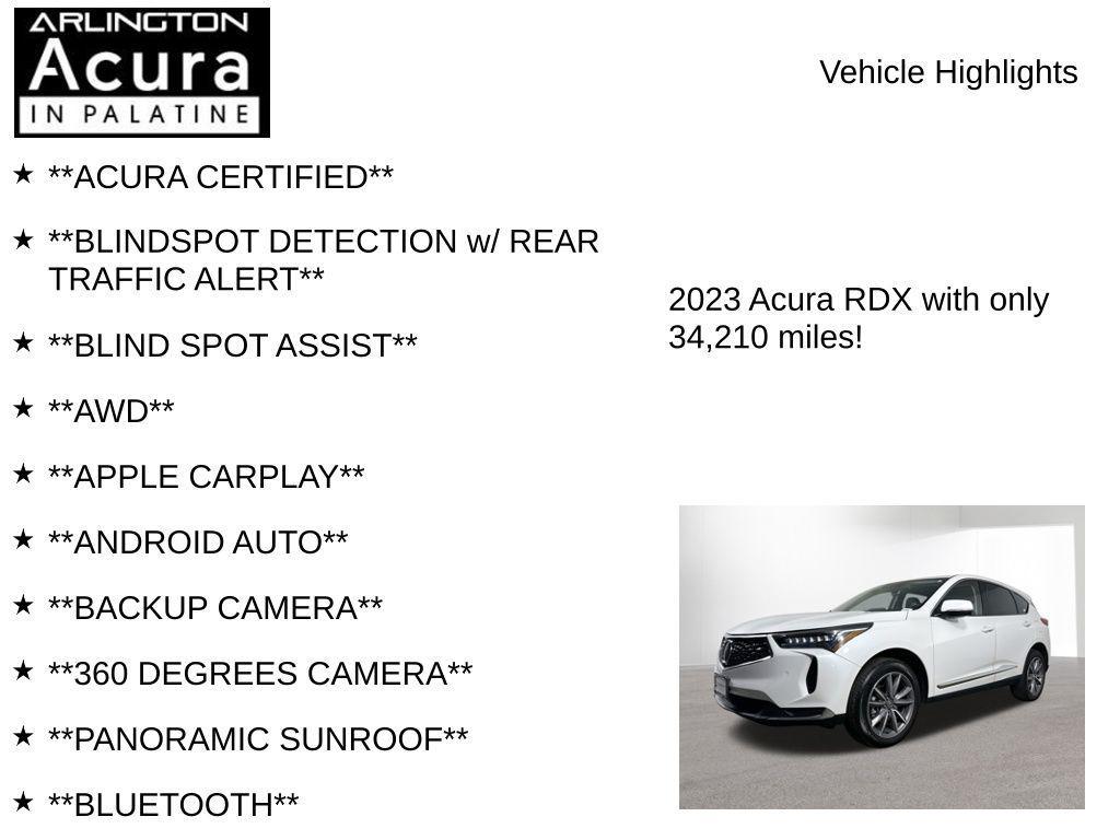 used 2023 Acura RDX car, priced at $34,127