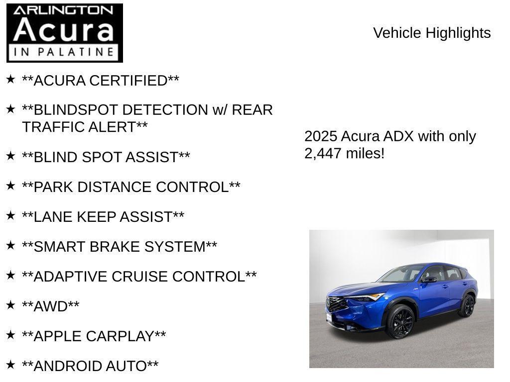 used 2025 Acura ADX car, priced at $39,995