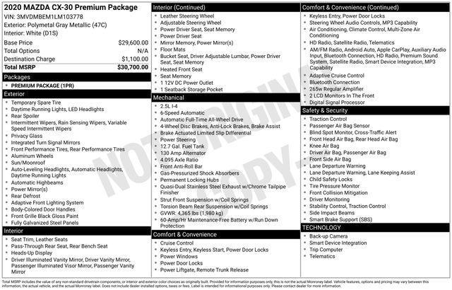 used 2020 Mazda CX-30 car, priced at $21,638