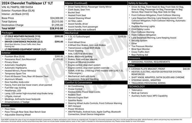 used 2024 Chevrolet TrailBlazer car, priced at $22,305