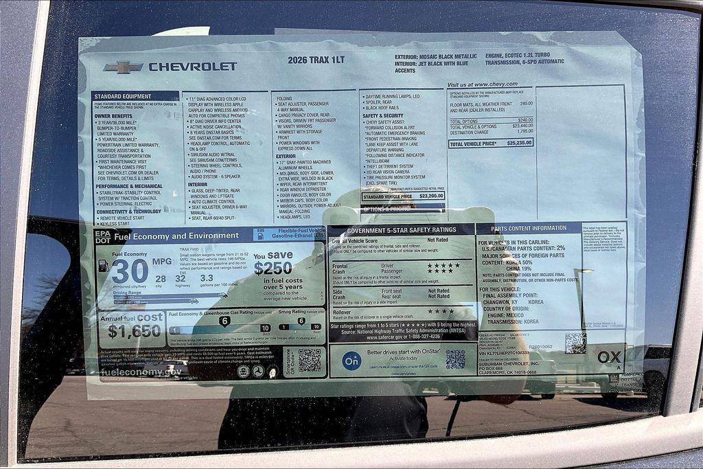 new 2026 Chevrolet Trax car, priced at $24,672