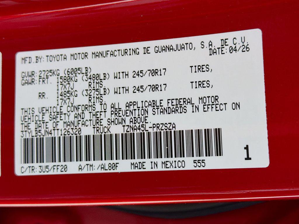 new 2026 Toyota Tacoma car, priced at $42,058
