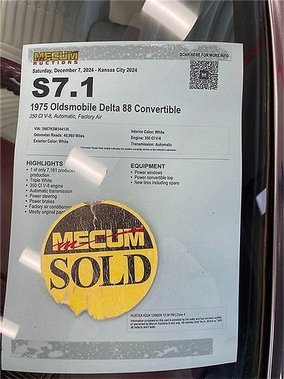 used 1975 Oldsmobile Delta 88 car, priced at $37,227