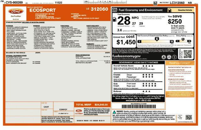 used 2020 Ford EcoSport car, priced at $16,996