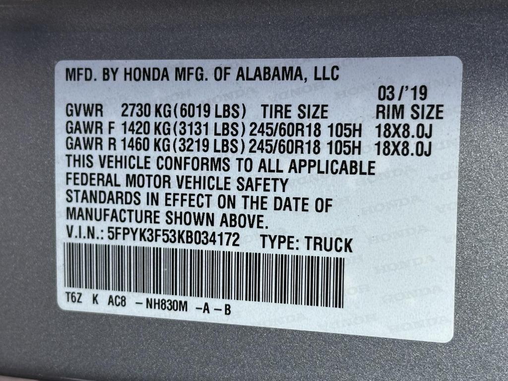 used 2019 Honda Ridgeline car, priced at $23,995