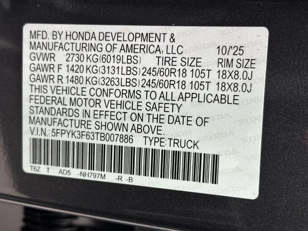 new 2026 Honda Ridgeline car, priced at $43,501