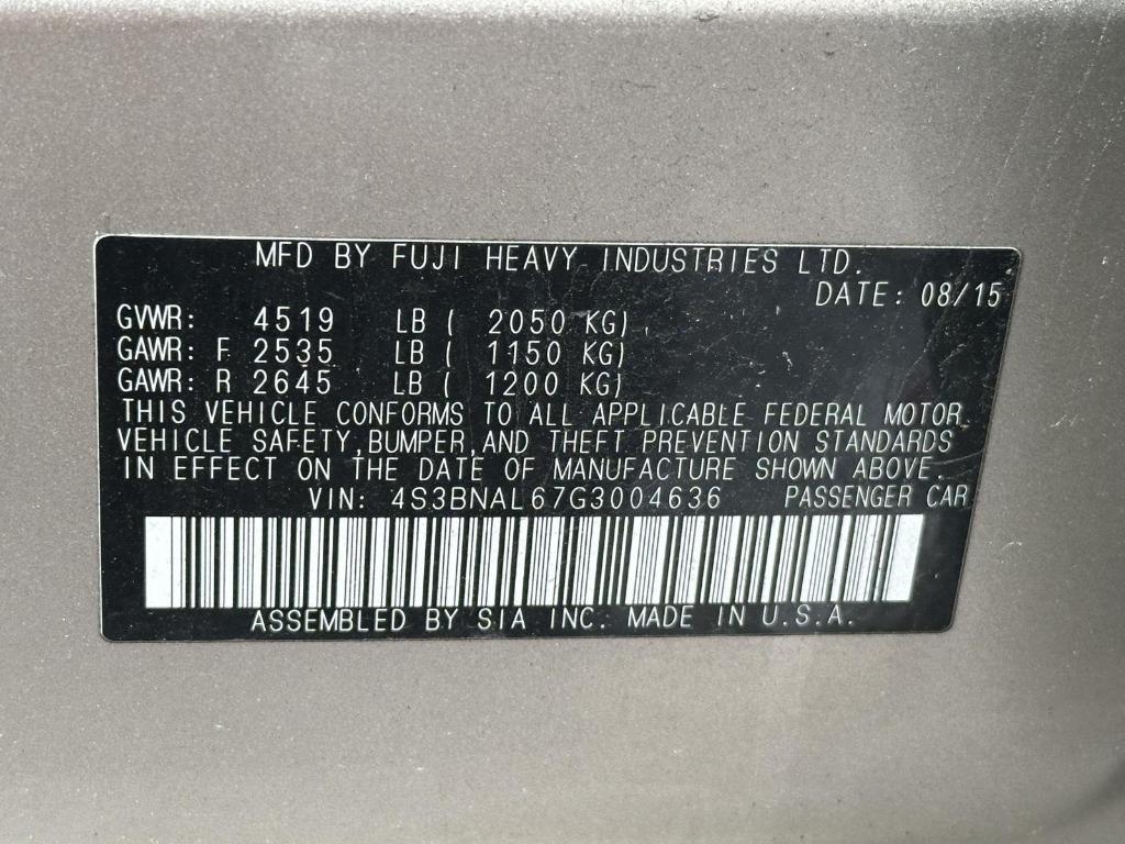 used 2016 Subaru Legacy car, priced at $12,485