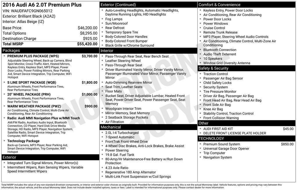 used 2016 Audi A6 car, priced at $13,894
