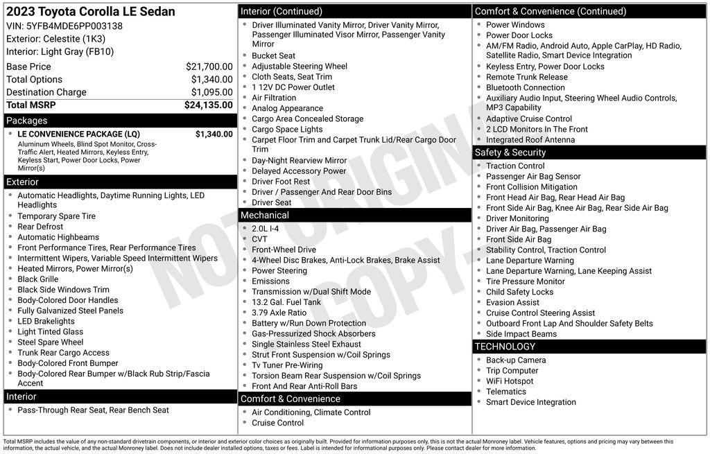 used 2023 Toyota Corolla car, priced at $21,670