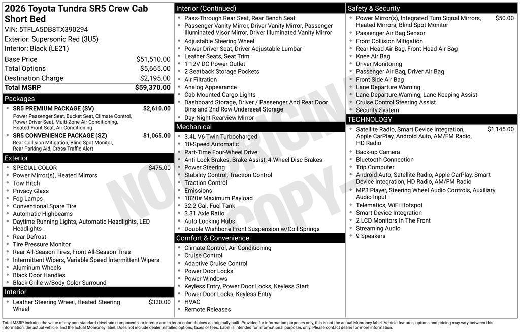 used 2026 Toyota Tundra car, priced at $51,859