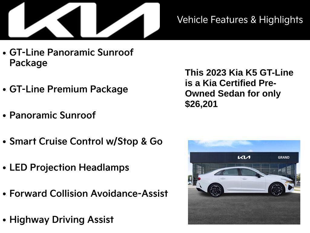 used 2023 Kia K5 car, priced at $26,201