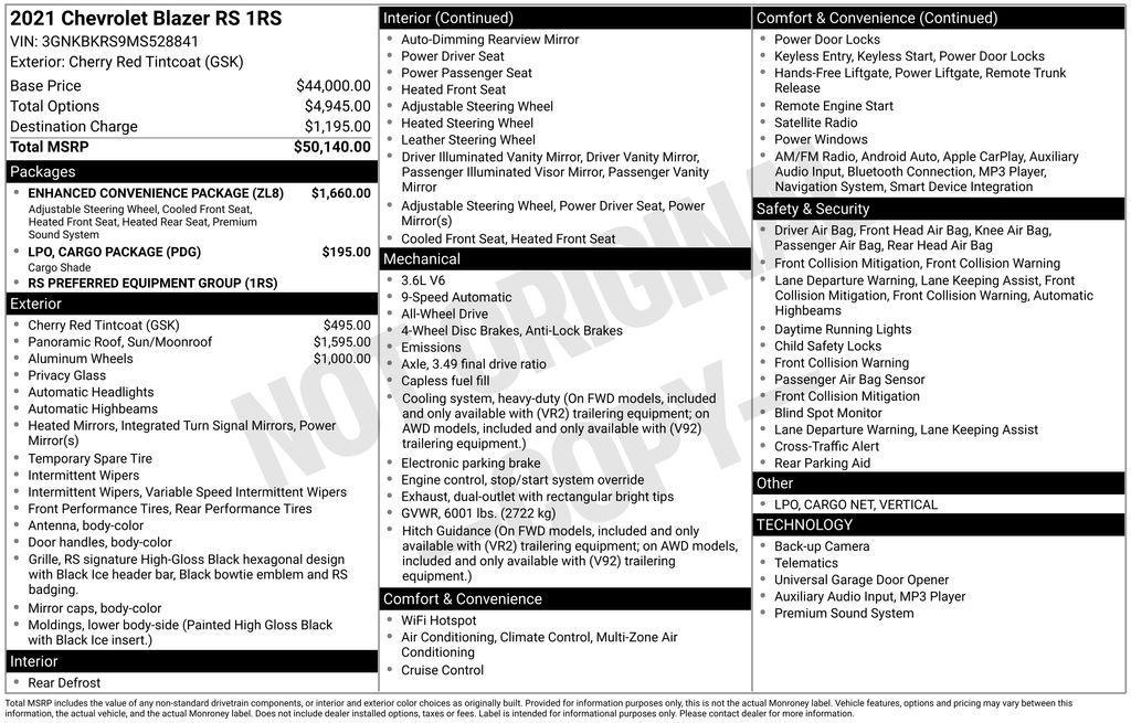 used 2021 Chevrolet Blazer car, priced at $26,899