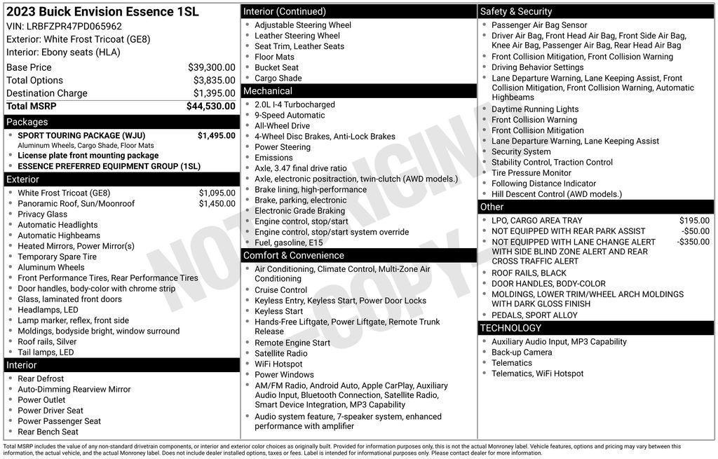 used 2023 Buick Envision car, priced at $28,980