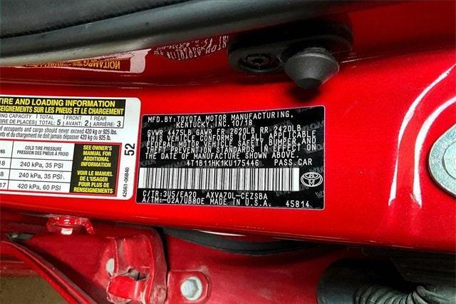2019 Red Toyota Camry